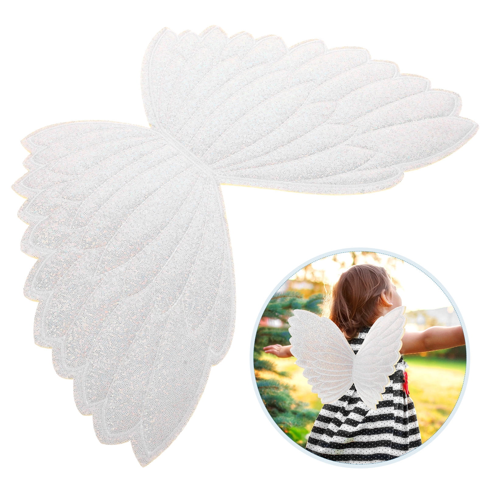 COMPUKAS Durable White Wing Design Sewing Applique for DIY Clothing ...