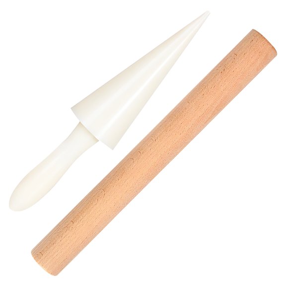 COMPUKAS Wooden ABS Egg Cone Roller Multi-Color DIY Ice Cream Cone Maker for Home 1Set