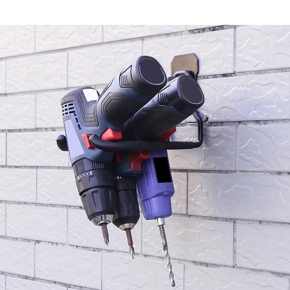 COMPUKAS Wall Mounted Electric Tool Storage Hook, Black PVC and Iron Organizer for Garage, Balcony, Workshop