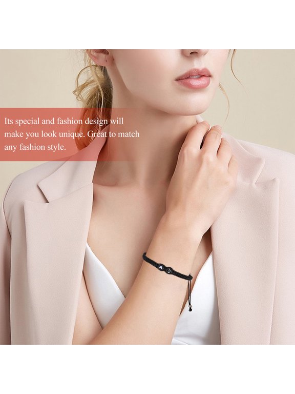 Elegant Black Initial Bracelet with Style, Perfect Gift for Anniversary, Valentines Day, and Special Occasions