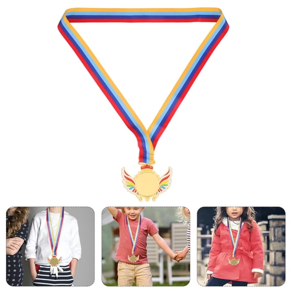 COMPUKAS Elegant Golden Plastic Medal for Sports Events and Classroom Achievement Recognition