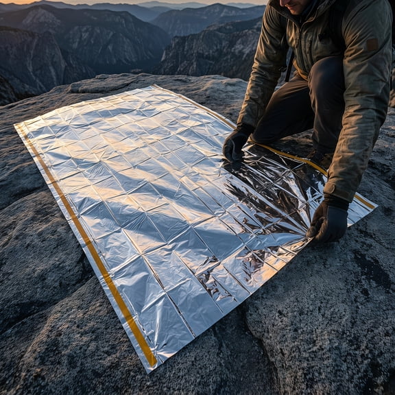 COMPUKAS Emergency Survival Tent Plated Silver Reflective Portable Insulated Shelter for Outdoor Use 1Set