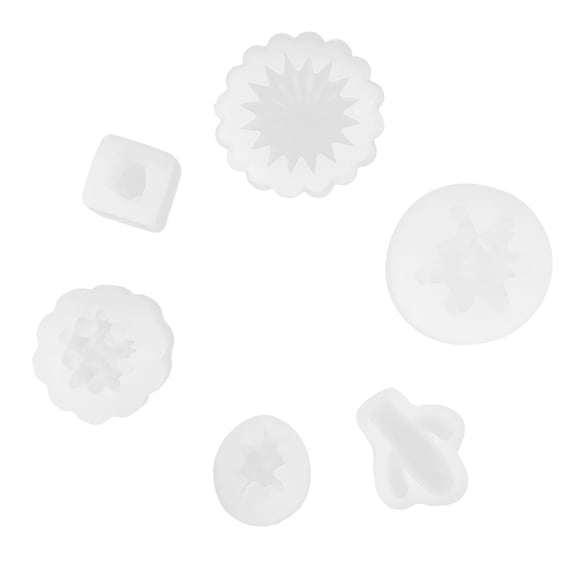 COMPUKAS 6-Piece Clear Flexible Silicone Mold Set for Crafts, Resin Projects, Soap Making and More
