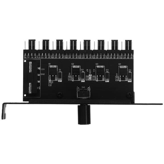 COMPUKAS Pc Fan Controller Hub 4 Pin Black Silent Operation for Computer Use