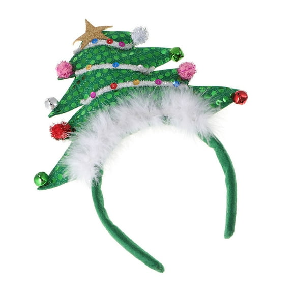 COMPUKAS Festive Christmas Tree Headband Green Holiday Party Accessory for Celebrations and Costume Events 1 Piece