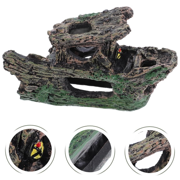 COMPUKAS Aquarium Resin Driftwood Log with Hollow Tree Trunk for Fish Landscape Decoration