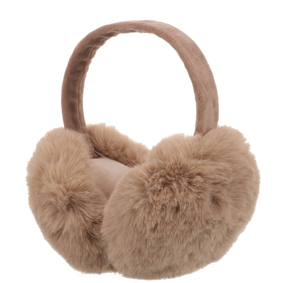 COMPUKAS Furry Earmuff Plush Black 1Set Classic Ear Protection Outdoor Activities