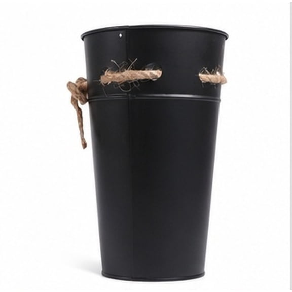COMPUKAS Gardening Bucket Black Antique Iron Pail Durable for Home Use