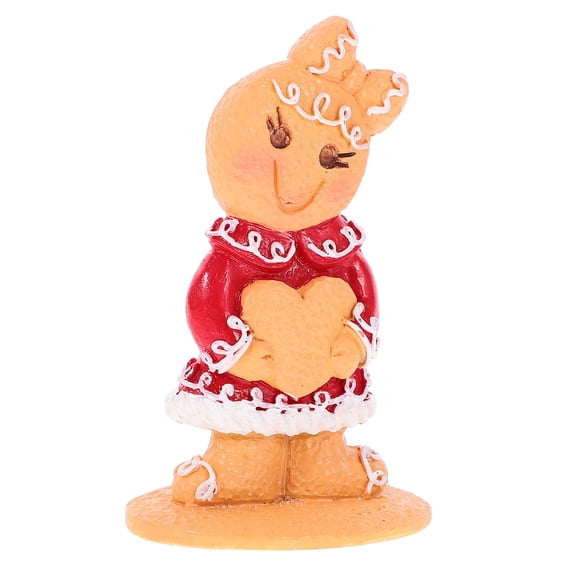 COMPUKAS Gingerbread Man Figurine Set Resin For Office 1Set