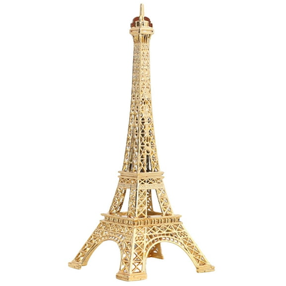 COMPUKAS Golden Eiffel Tower Model Metal Desktop Decor for Home Office Unique Table Ornament