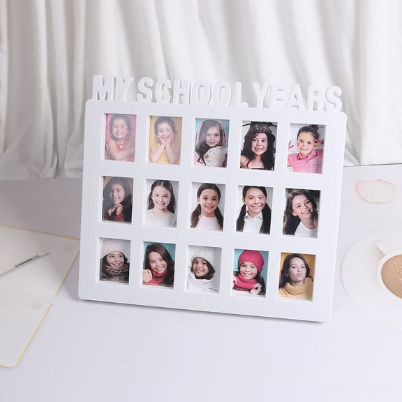 COMPUKAS White Photo Frame for School Memories with Elegant Craftsmanship, Perfect for Home Decor and Display