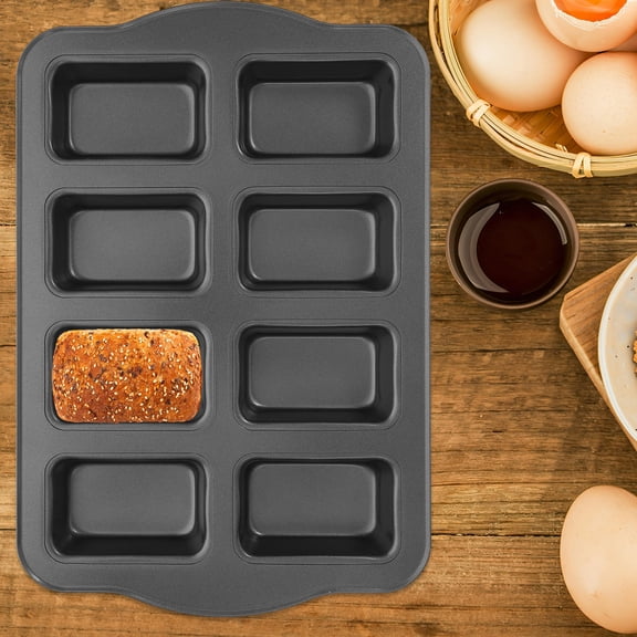 COMPUKAS Gray Mini Loaf Baking Pan, Carbon Steel Bread Pan Mold, Oven Safe Bakeware for Cake, , Homemade Bread for Kitchen
