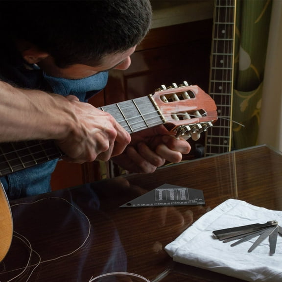 COMPUKAS Guitar String Height Gauge Black Professional Guitar Repair Tool 1Pcs