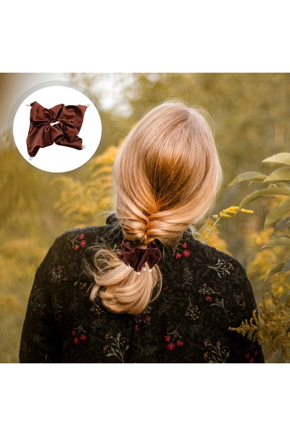 Hair Ribbons for Women Velvet Hair Tie for Korean Style Low Ponytail Hairstyles 1Set