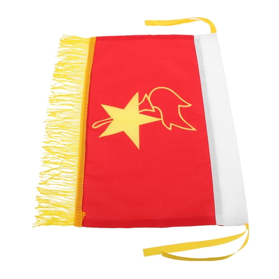 COMPUKAS Hand Held Small Flag Red Nylon Small Colored Flags for Parades 1Pack