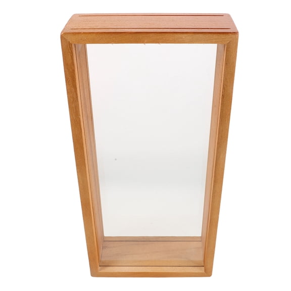 COMPUKAS Handcrafted Wood Floating Frame for Pressed Flowers, Clear Glass Display Shadow Box, Chocolate Wall Decor