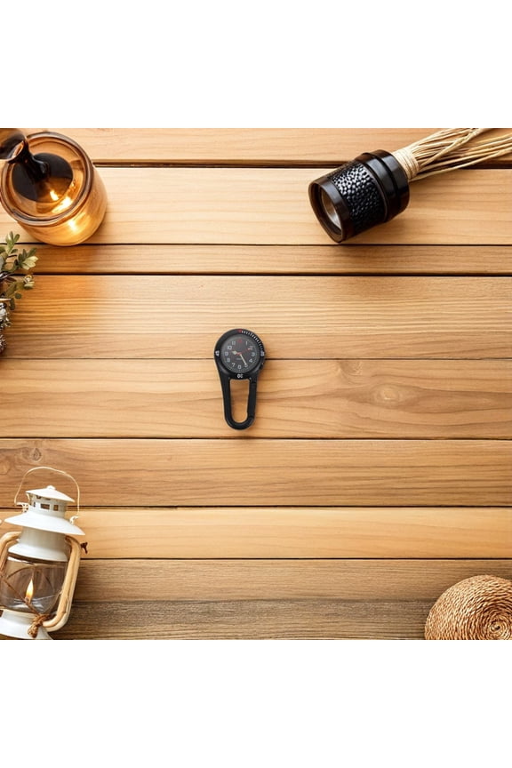 Mountaineering Watch Carabiner Pocket Watch Black 1Pcs