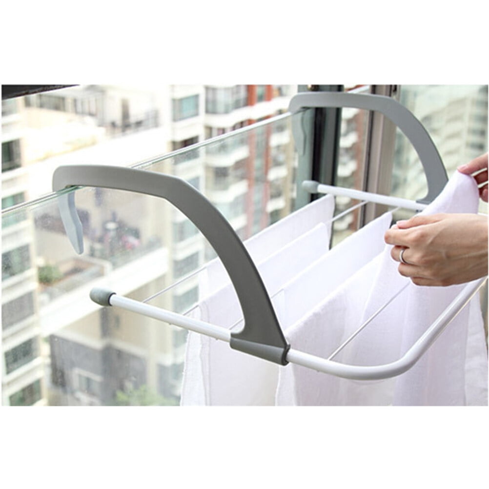 COMPUKAS Hanging Clothes Rack for Laundry Organization ABS Grey 1Pcs ...