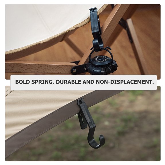 COMPUKAS 4Pcs Outdoor Tent Clips Black Plastic Multi Function Canopy Clamp with Lock Grip