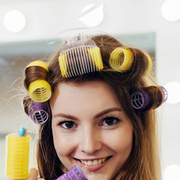 COMPUKAS Heat Protection Styling Hot Roller Clips 12Pcs Abs Assorted Color for Salon Use