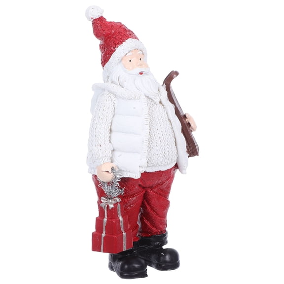 COMPUKAS Holiday Santa Claus Statue Multi Resin Christmas Decor For Christmas Party 1Pack
