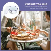 COMPUKAS Retro Enamel Water Cup White Cup Shape Drinking Storage 1Set Friends Family