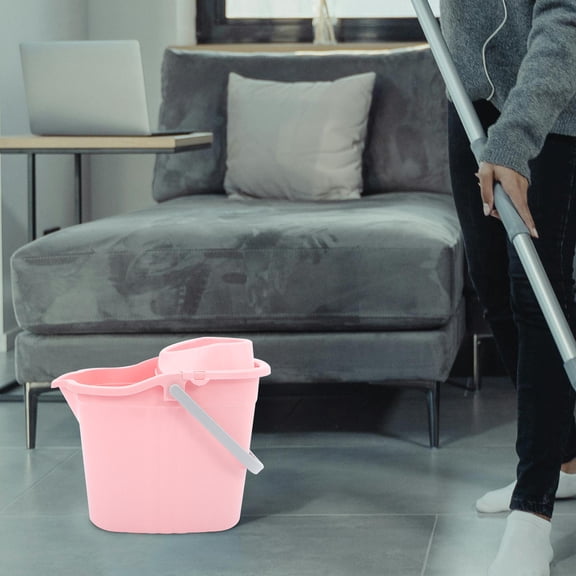 COMPUKAS Plastic Mop Bucket for Home Use with Handle and Fast Drying Design, Easy Cleaning and Lightweight