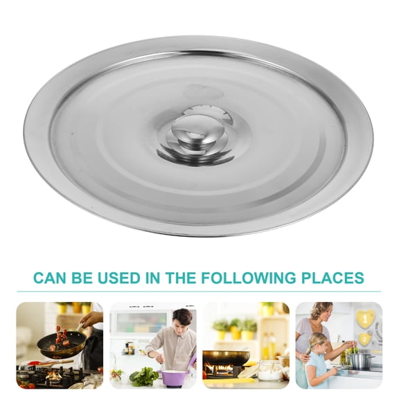 COMPUKAS Hygienic Round Pot Lid Stainless Steel Kitchen Food Storage 1Pack