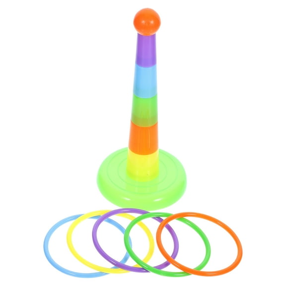 COMPUKAS Interactive Bird Toy Rings Game Toy Assorted Color Toss Rings 1 Set