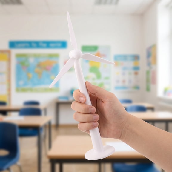 COMPUKAS White Plastic Windmill Model for Urban Planning, Scenic Roadside Displays, Educational and Decorative Use