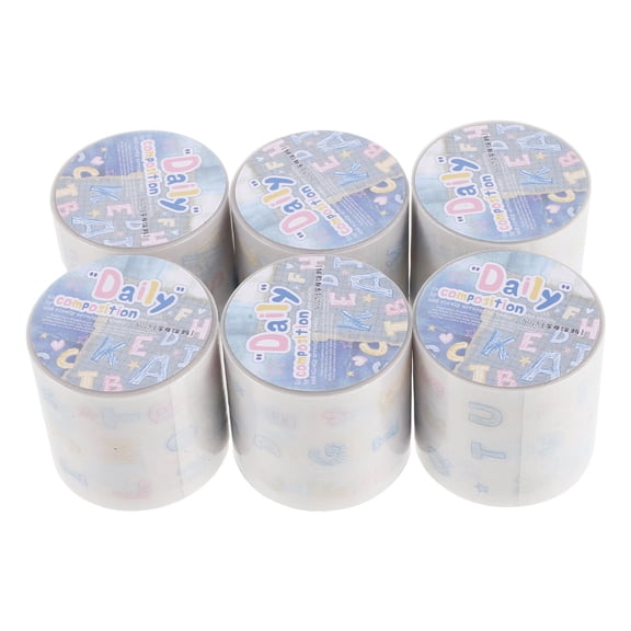 COMPUKAS Japanese Masking Tape with Blue Gradient Alphabet Design for Journaling and DIY Art