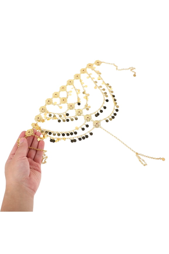 Women's Jewelry Headpiece, Golden Alloy Middle Eastern Festival Headband, Elegant Hair Accessory, 1 Piece