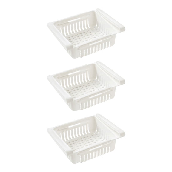 COMPUKAS Crisper Container, White, Sealed, Drainer Design, Kitchen Use, 3Pcs