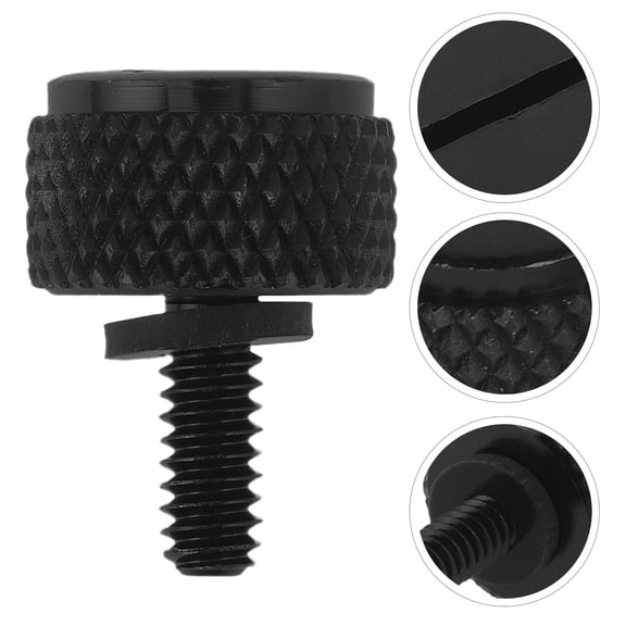 COMPUKAS Knurled Thumb Motorcycle Seat Bolt Screw Black Alloy Quick Release Rear Mount