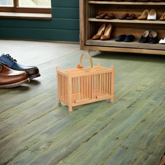 COMPUKAS Light Yellow Small Pet Cage Wooden Cricket Carrier Multipurpose Storage for Small Animals