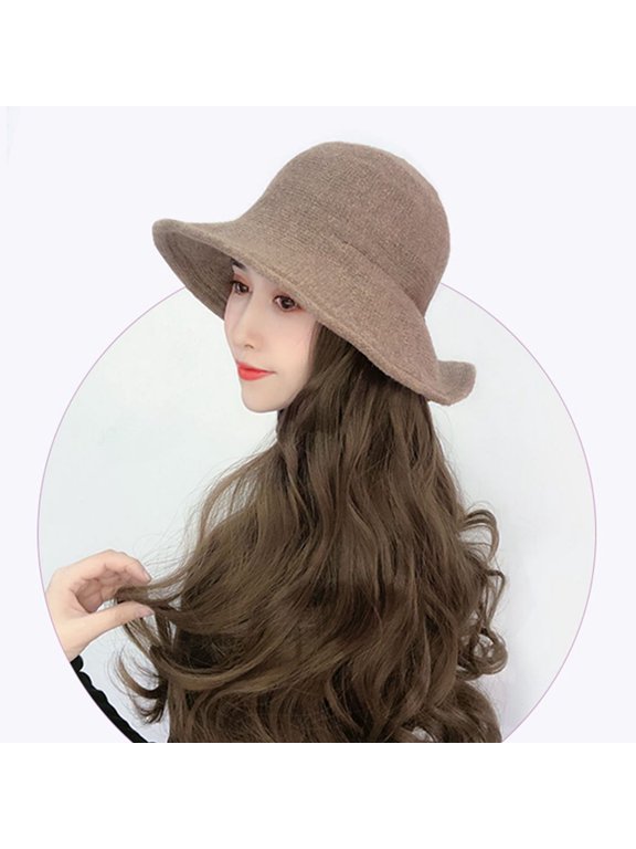Wavy Curly Wig Hat for Women and Girls, Fashion Costume Hairpiece Cap, Natural Look Synthetic Hair Accessory