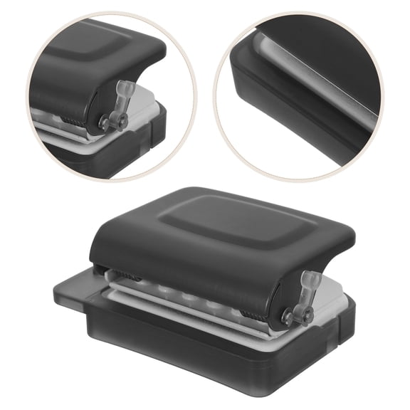 COMPUKAS Loose Leaf Hole Puncher Manual 6 Hole Binding Tool for Home Office Black Metal Design