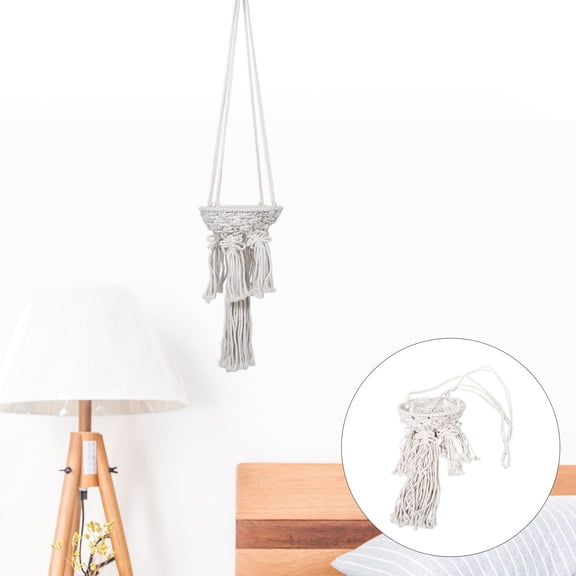 COMPUKAS Macrame Plant Basket Cotton for Hanging Wall Planter in Seasonal Decor 1Set