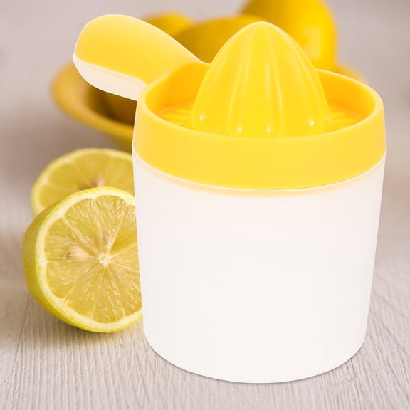 COMPUKAS Manual Plastic Citrus Juicer Hand Press Fruit Squeezer Transparent Yellow