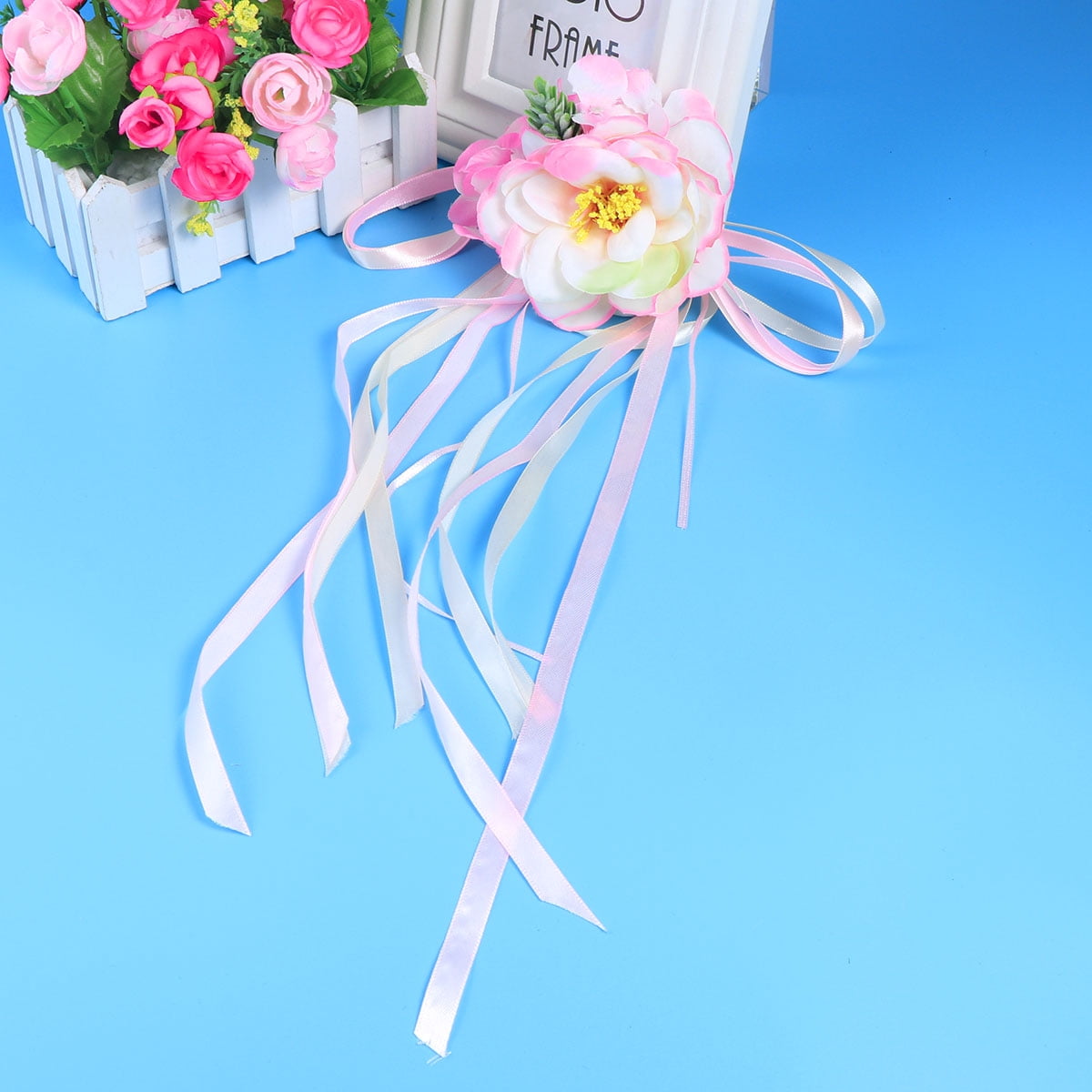 COMPUKAS Married Car Decorations Wedding Car Decoration Supplies Pink 1Pack