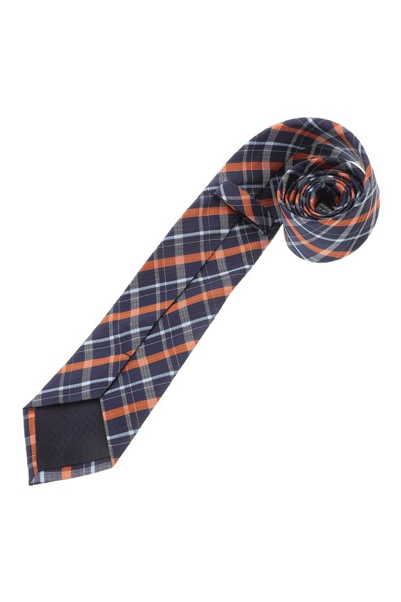 Mens England Style Plaid Necktie Polyester Long Tie for Business Meetings and Formal Suits