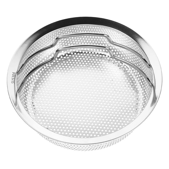 COMPUKAS Plated Silver Metal Steamer Insert Basket with Fine Mesh for Cooking Vegetables and Fruits