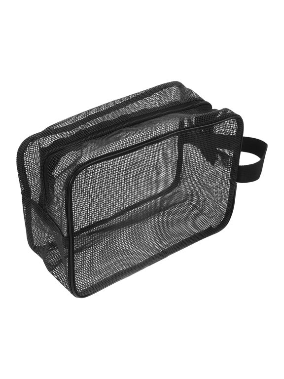 Mesh Travel Organizer Bags Shower Bag for Gym Moisture Prevention Black 1Pack