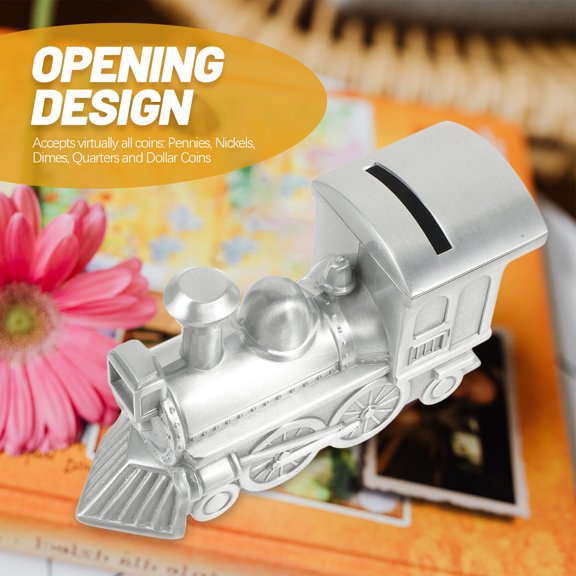 COMPUKAS Metallic Steam Train Coin Box Bank for Coin Saving and Birthday