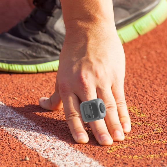 COMPUKAS Miniature Electronic Counter with Glow in Dark Digital Display for Daily Use Black Plastic and Silicone