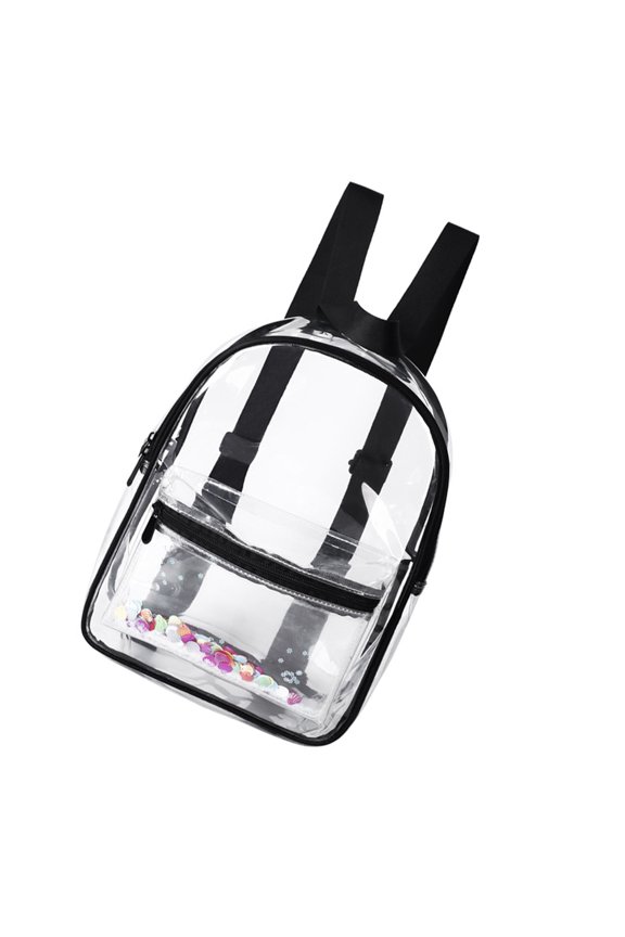 PVC Black Jelly Backpack with Clear Transparent Design and Adjustable Comfortable Straps for Everyday Use