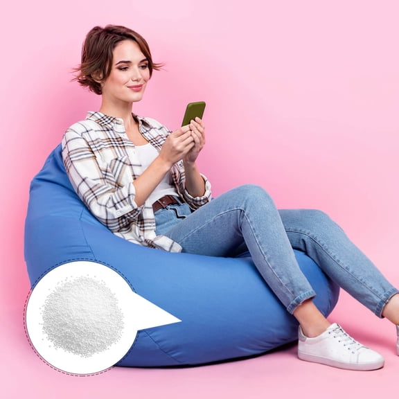 COMPUKAS Odorless White Foam Beads for Bean Bag Chair Filling and Couch Cushion Support