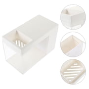 COMPUKAS Desktop Betta Fish Tank, White, Acrylic, Micro Landscape, Home Use, Impact Resistant