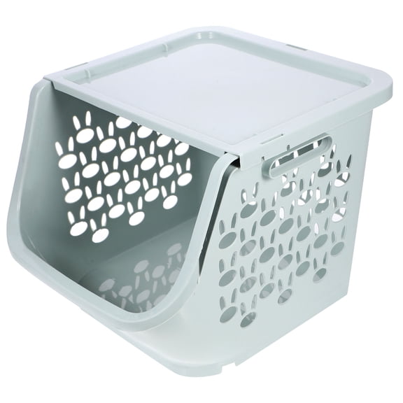 COMPUKAS Kitchen Counter Basket Light Green PP Stackable for Home Use