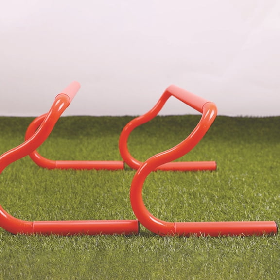 COMPUKAS Orange PVC Speed Hurdles Set of 3 for Agility Training, Lightweight and Portable for Soccer, Basketball, Football